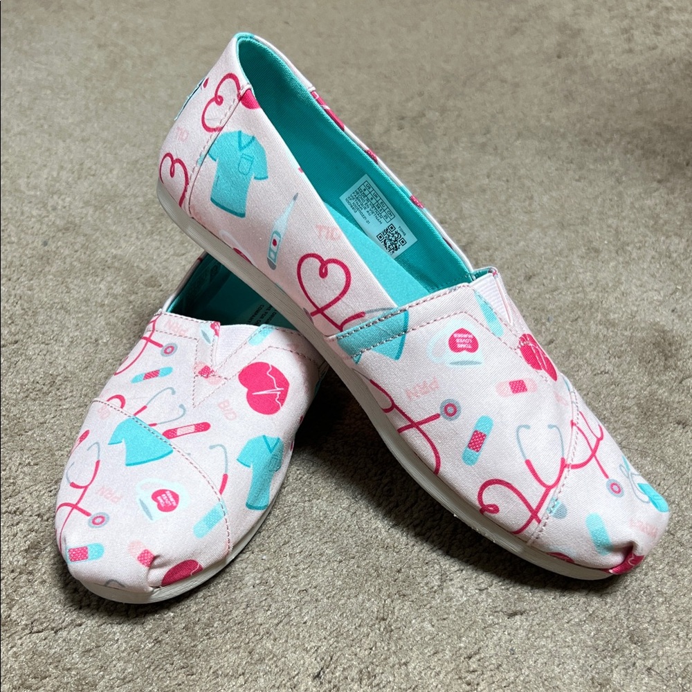 Toms Women’s Slip on Canvas Loafers Nurse/Doctor/Healthcare Worker Design